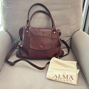 Milano Rich Brown Leather Satchel